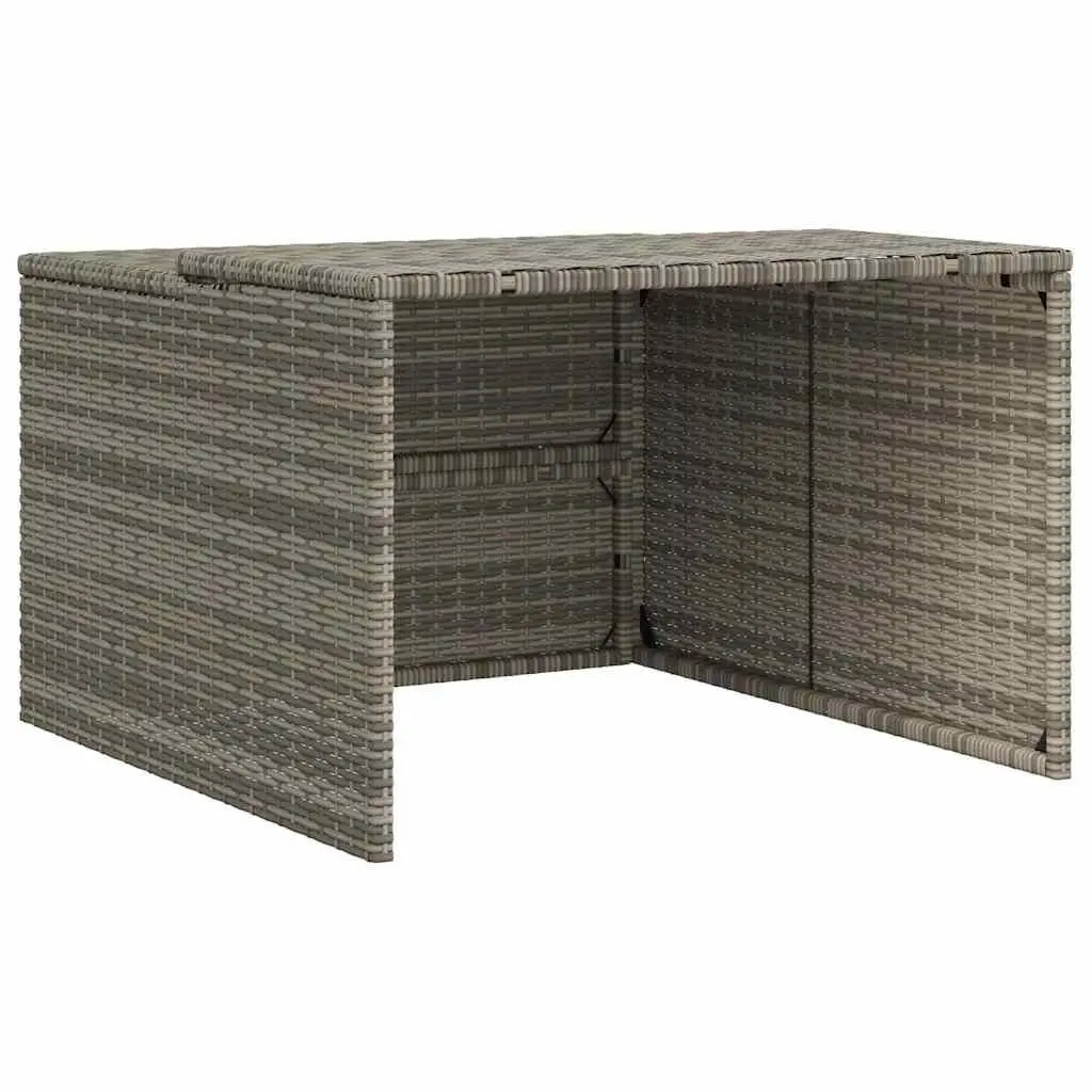 Robot Mower Garage Shelter Powder-coated Steel PE Rattan Grey 86 x 90 x 52/57 cm
