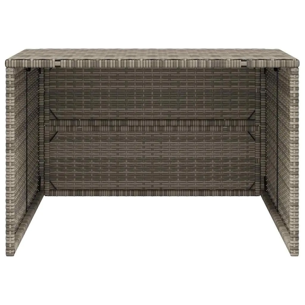 Robot Mower Garage Shelter Powder-coated Steel PE Rattan Grey 86 x 90 x 52/57 cm