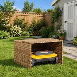 Durable Beige Outdoor Robot Mower Storage Shed