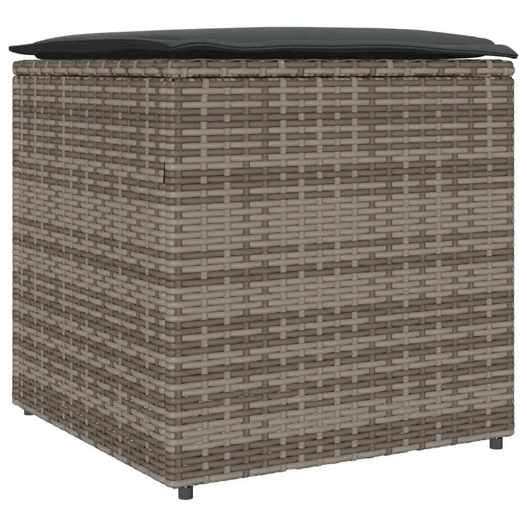 Outdoor Cushion Storage Box in Grey Poly Rattan