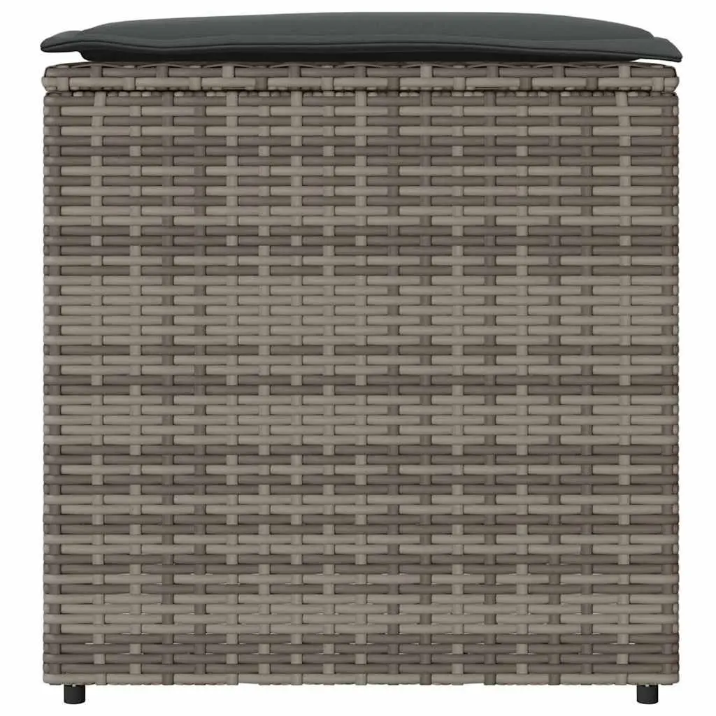 Outdoor Cushion Storage Box in Grey Poly Rattan
