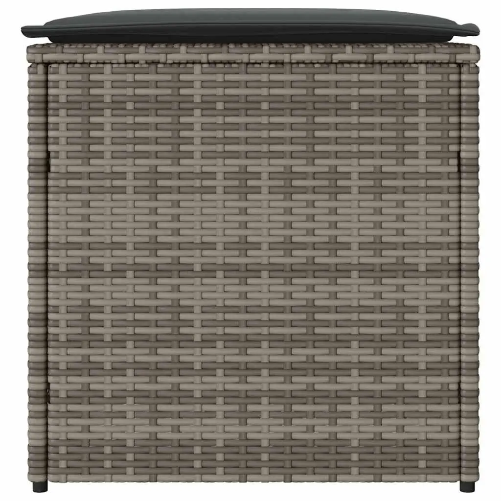 Outdoor Cushion Storage Box in Grey Poly Rattan