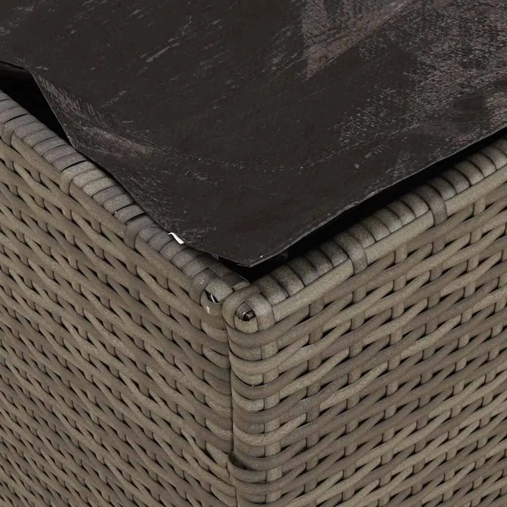 Outdoor Cushion Storage Box in Grey Poly Rattan