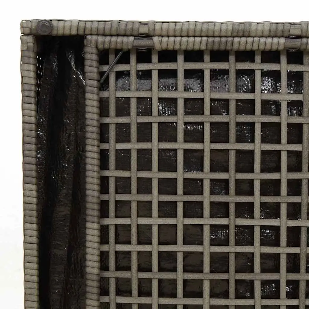 Outdoor Cushion Storage Box in Grey Poly Rattan