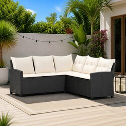 Durable L-shaped Outdoor Sofa Set with Cushions
