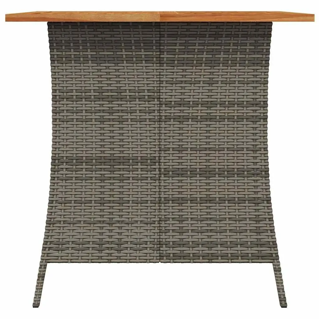 5 Piece Garden Dining Set Poly Rattan Acacia Wood Table Grey