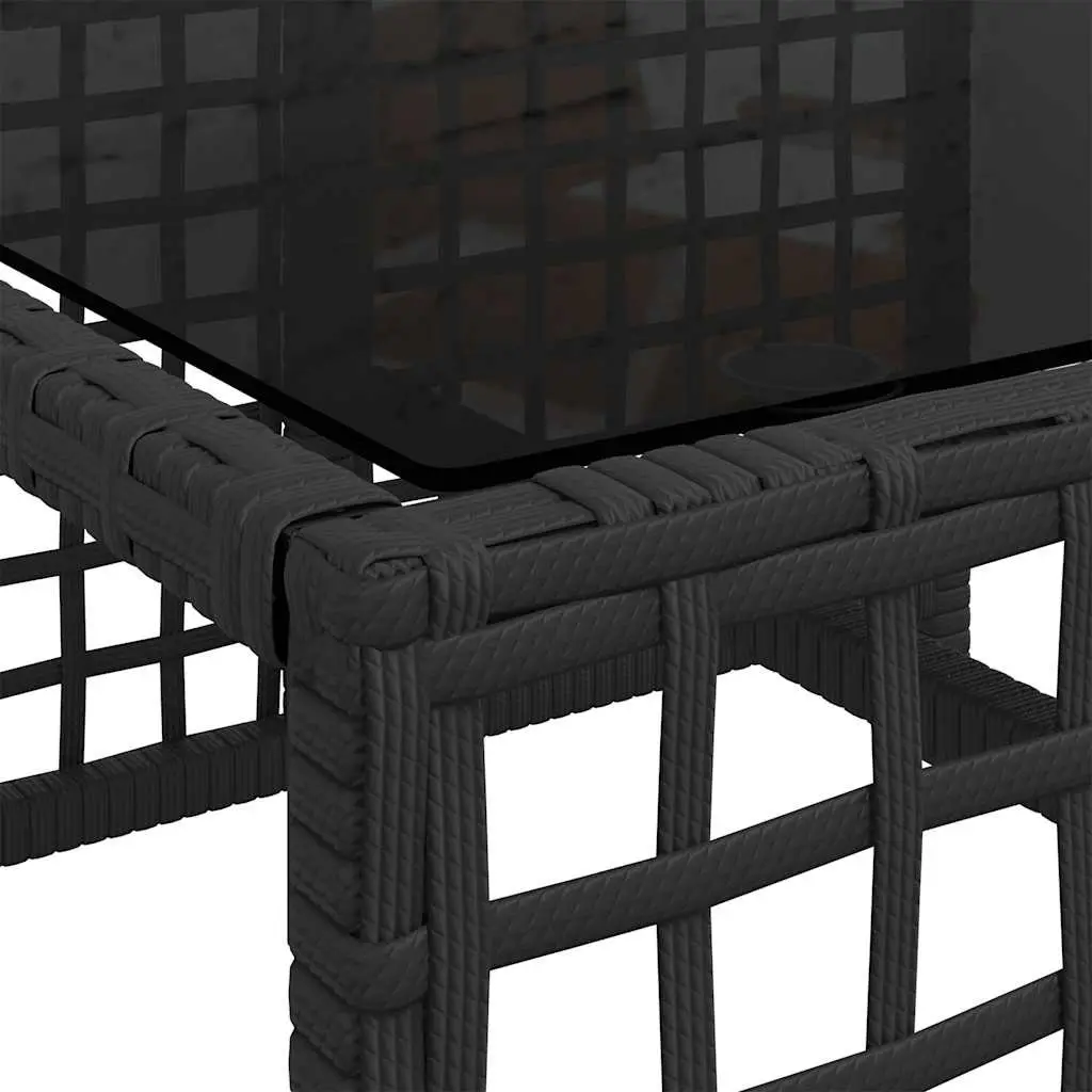 3-Piece Outdoor Corner Sofa Set in Black Rattan