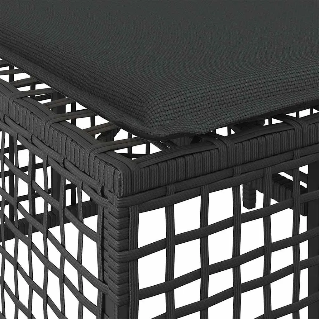 3-Piece Outdoor Corner Sofa Set in Black Rattan