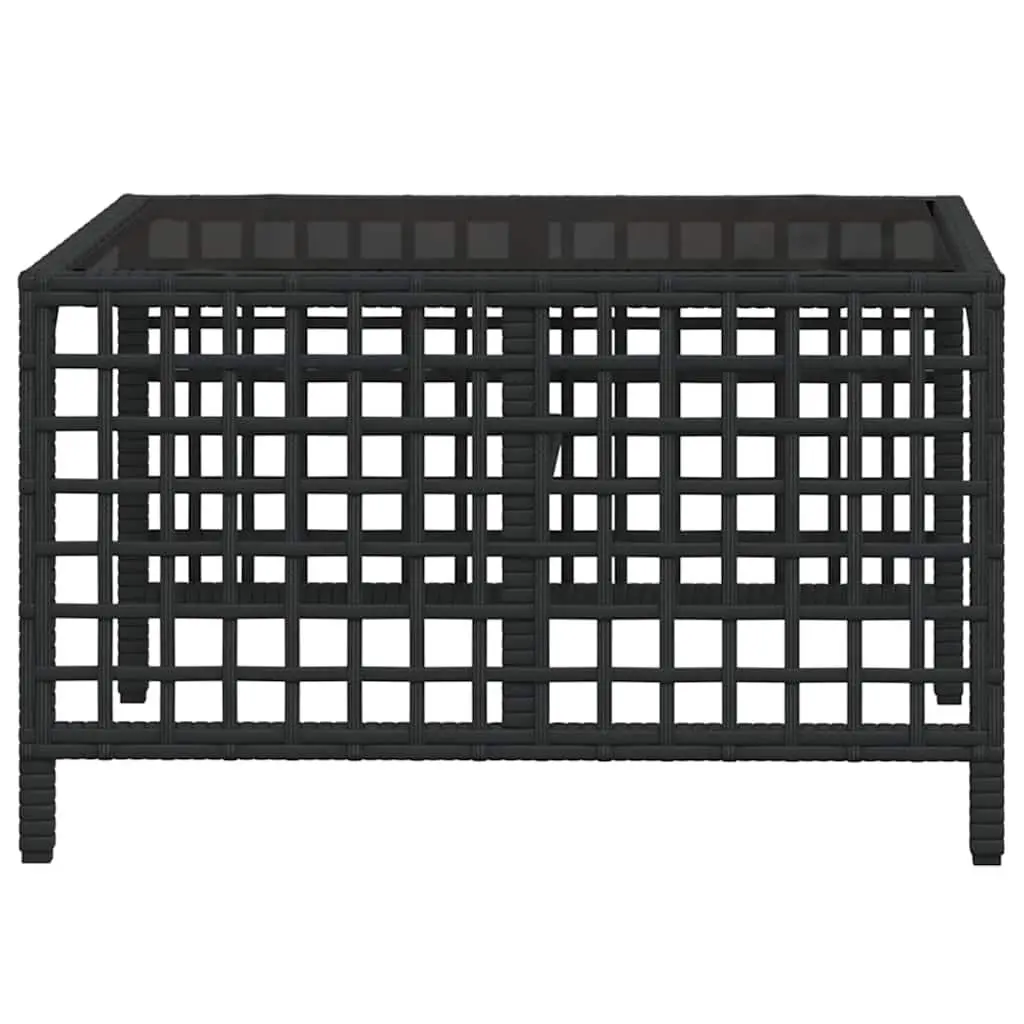 3-Piece Outdoor Corner Sofa Set in Black Rattan