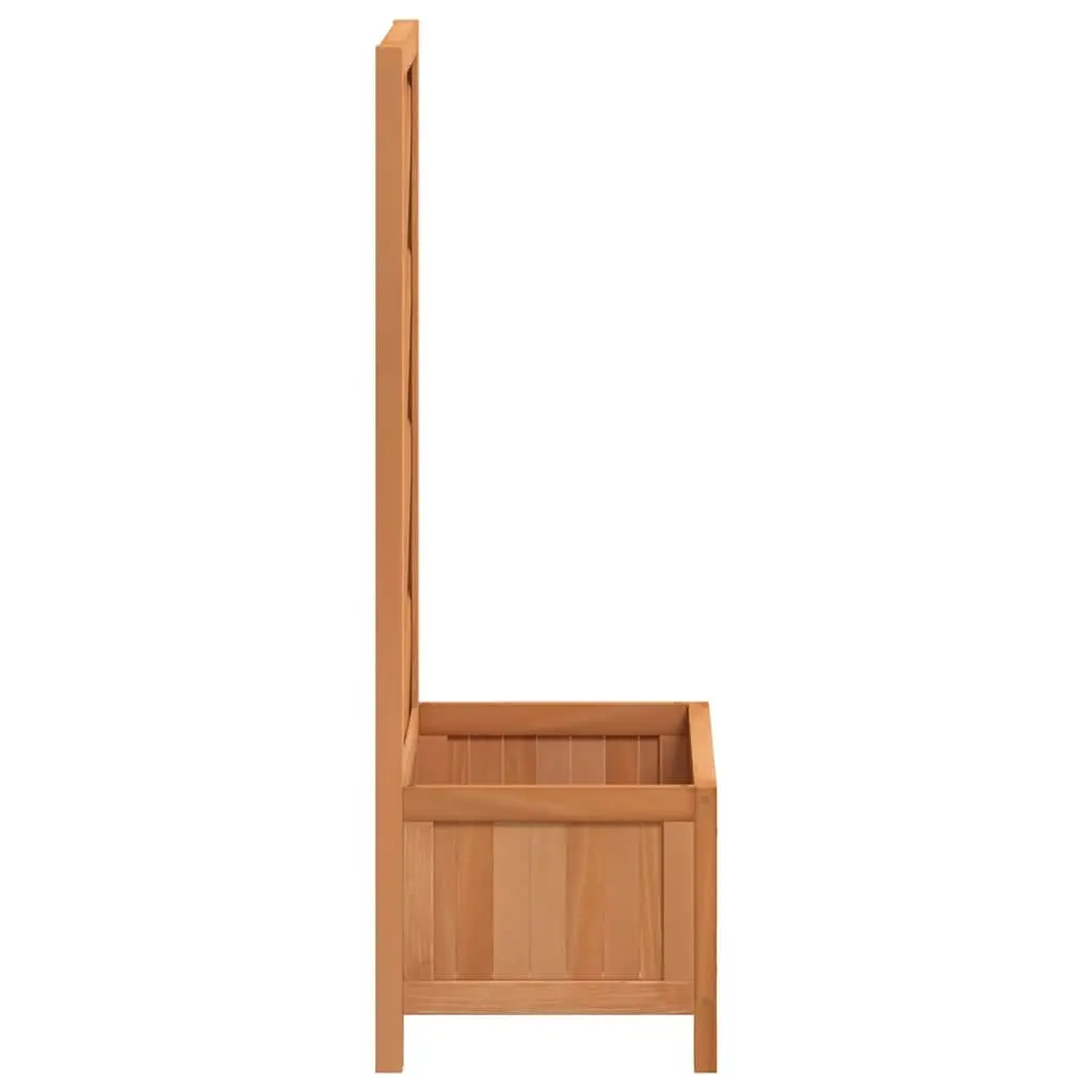 Wooden Planter Solid Fir Wood Brown with Trellis Panel for Garden Outdoor Patio Climbing Plants