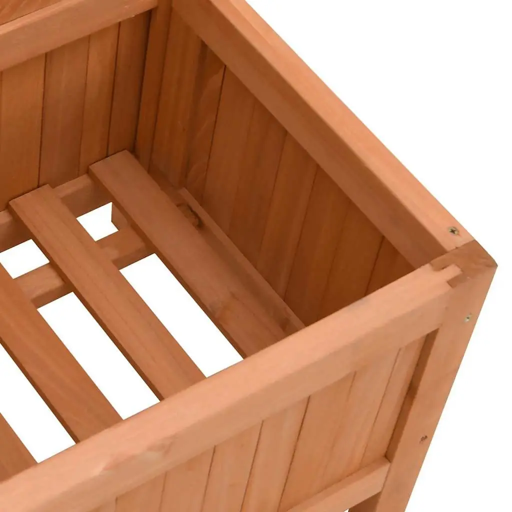Wooden Planter Solid Fir Wood Brown with Trellis Panel for Garden Outdoor Patio Climbing Plants