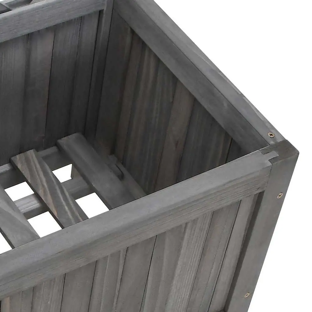 Grey Wooden Planter with Integrated Trellis