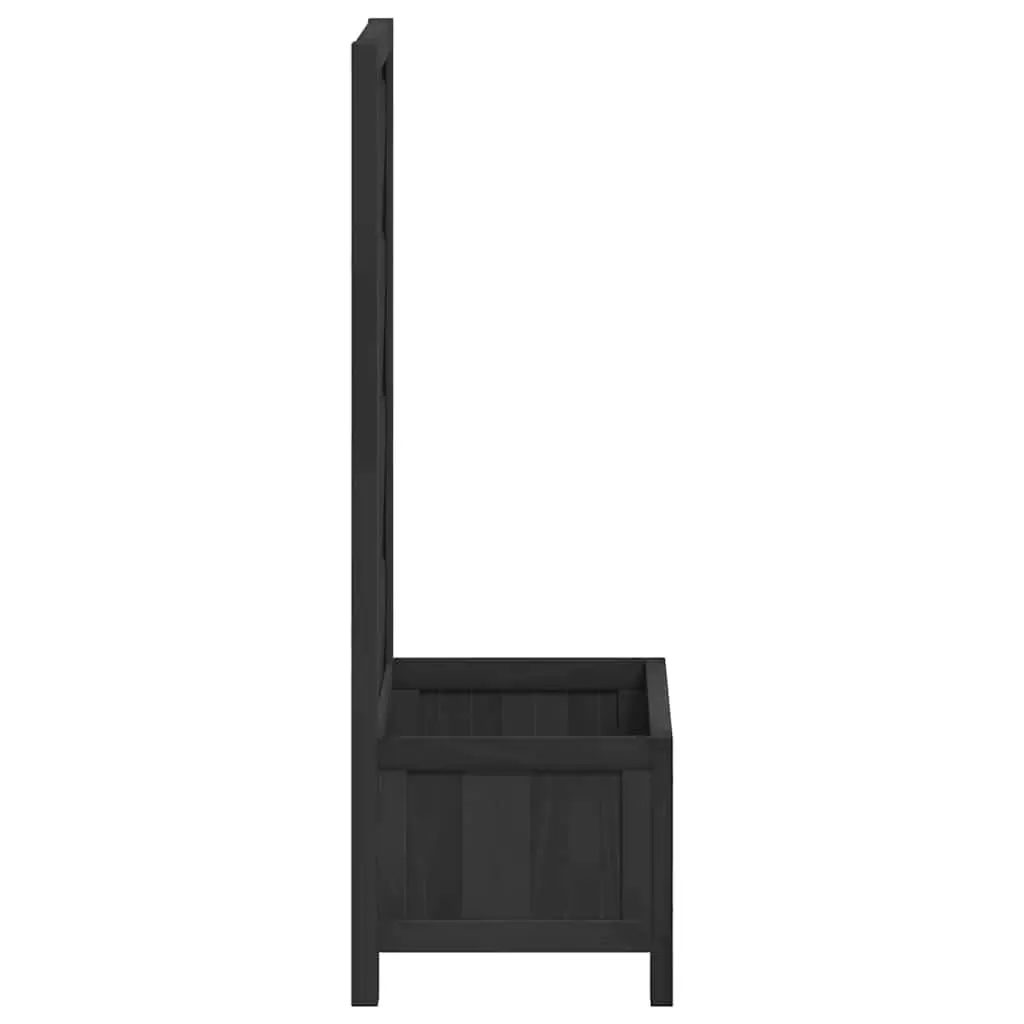 Wooden Planter Solid Fir Black with Trellis Support for Garden Patio Outdoor Plants