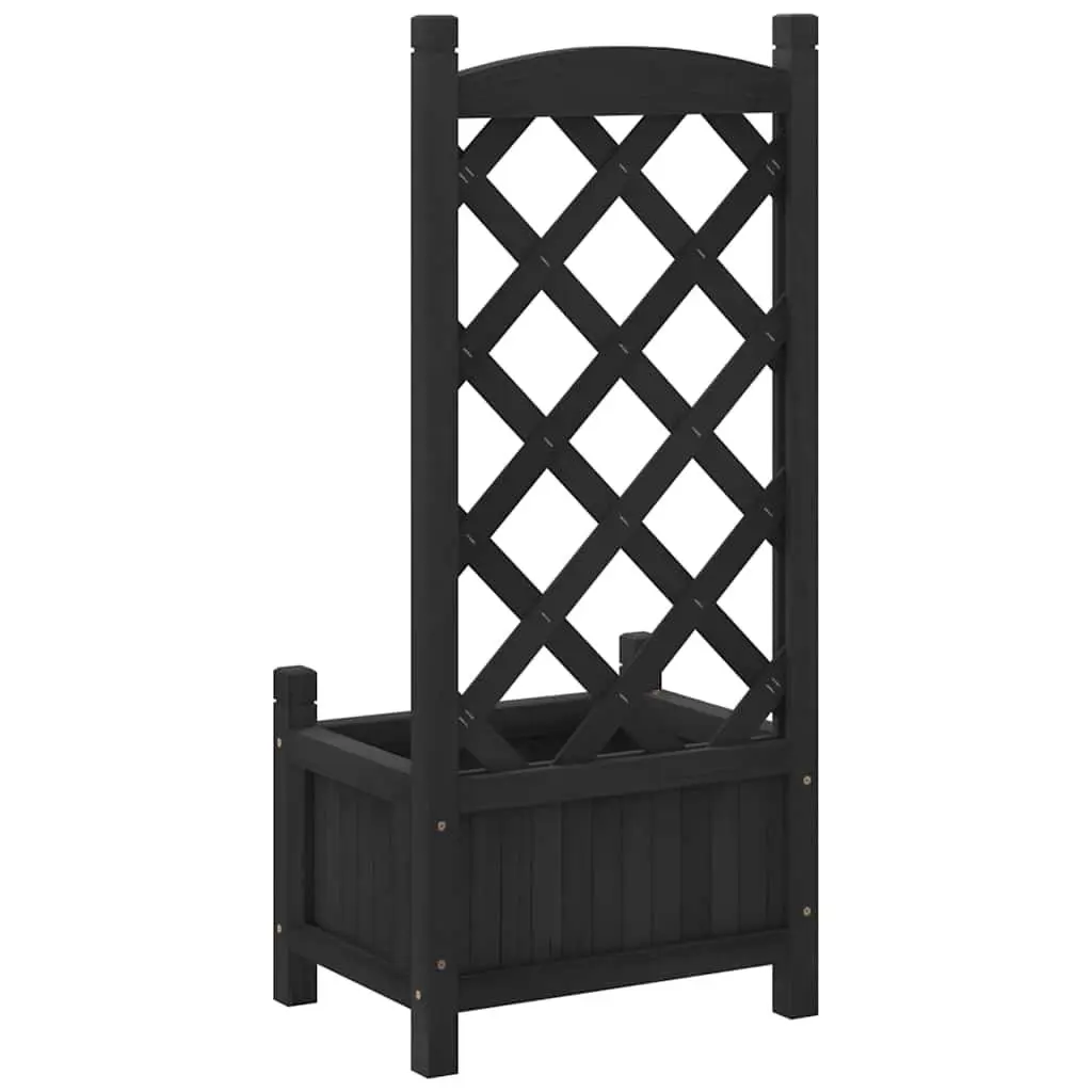Black Fir Wooden Planter with Climbing Trellis