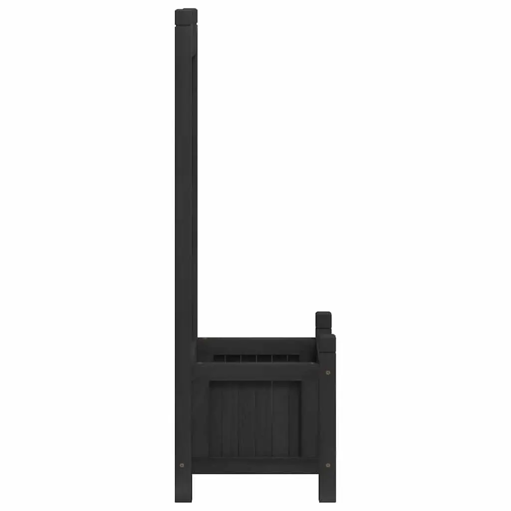 Black Fir Wooden Planter with Climbing Trellis