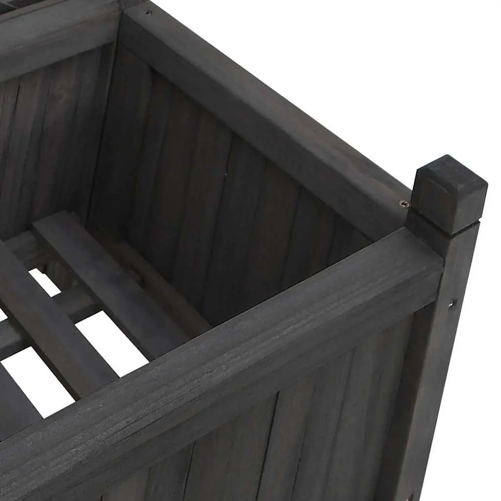 Black Fir Wooden Planter with Climbing Trellis
