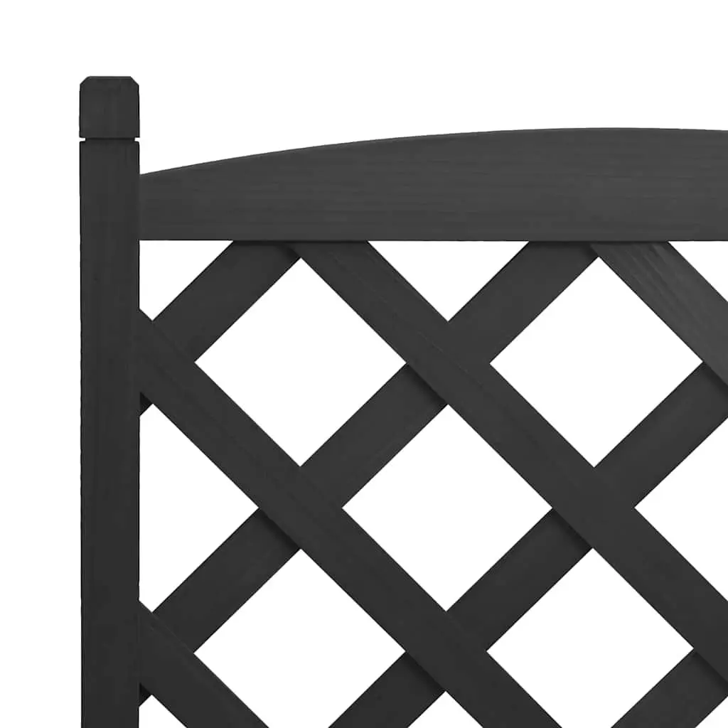 Black Fir Wooden Planter with Trellis for Climbing Plants