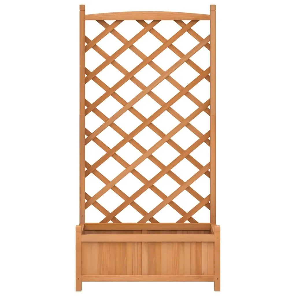 Wooden Planter with Trellis Brown Fir Garden Climbing Plant Support Patio Decor