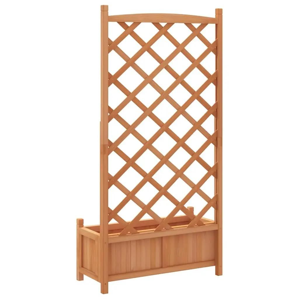 Wooden Planter with Trellis Brown Fir Garden Climbing Plant Support Patio Decor