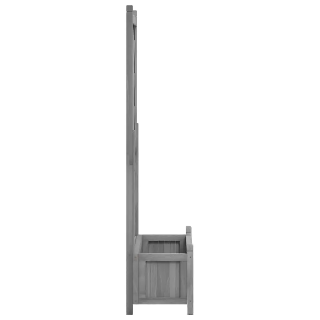 Wooden Planter with Integrated Trellis in Grey