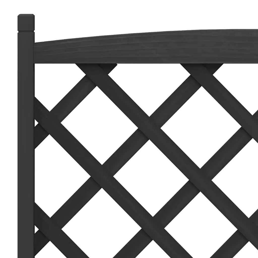 Wooden Planter Solid Fir Black with Trellis for Garden Climbing Plants Support