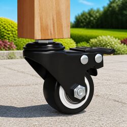 Heavy Duty 35mm Black Iron Caster Wheel Set for Furniture