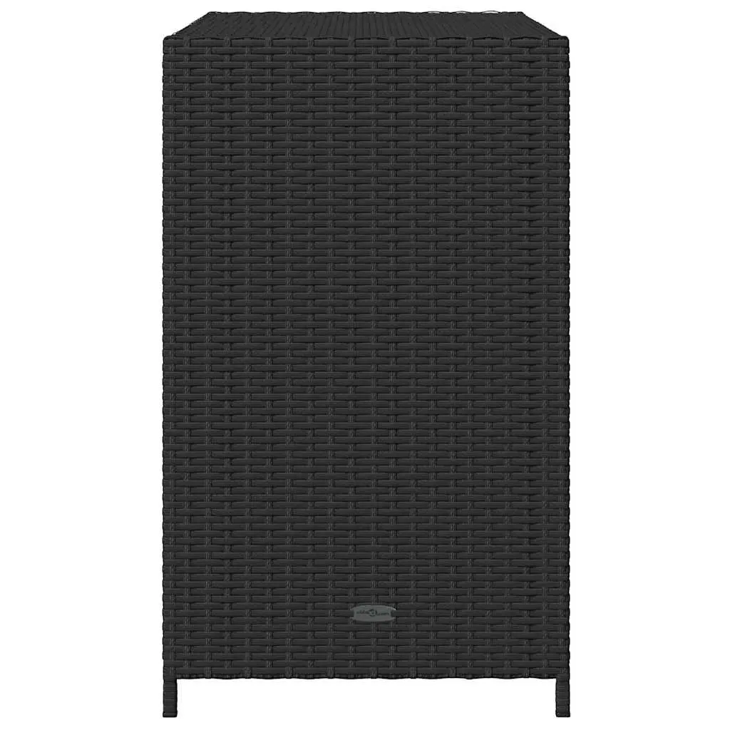 Black Poly Rattan Garden Storage Cabinet