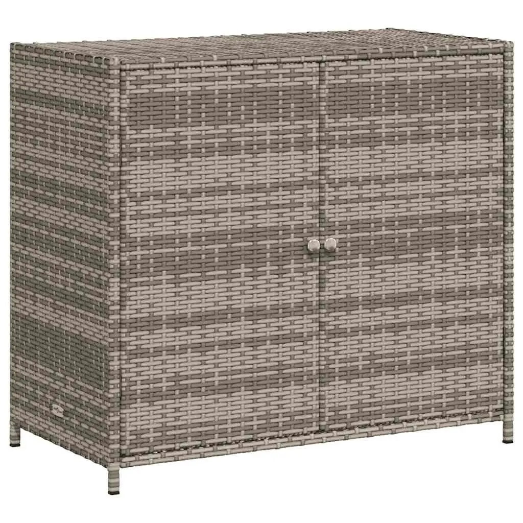 Grey Poly Rattan Garden Storage Cabinet