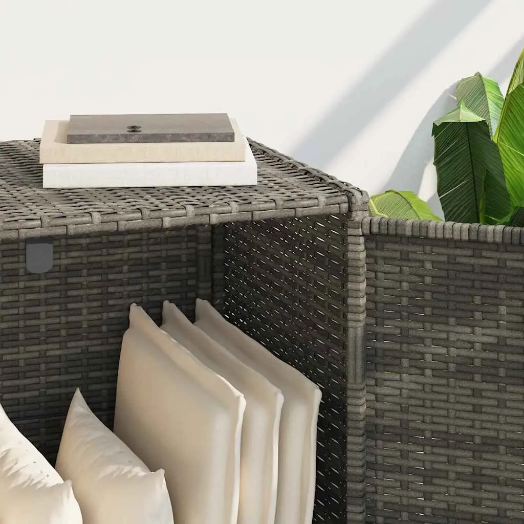 Grey Poly Rattan Garden Storage Cabinet