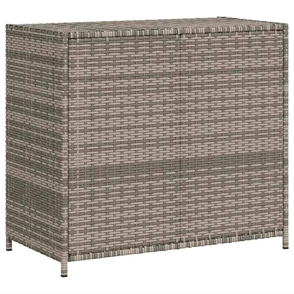 Grey Poly Rattan Garden Storage Cabinet