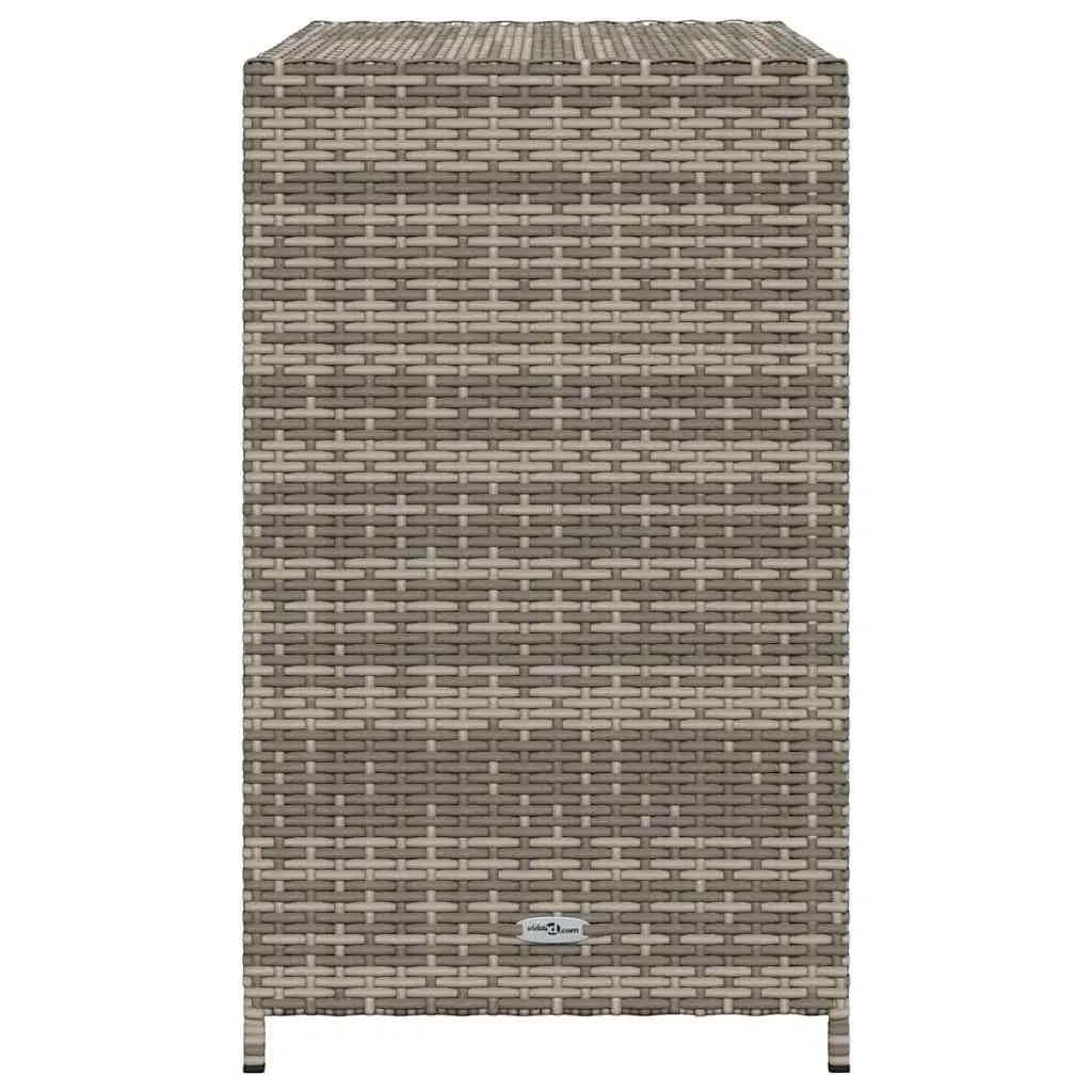Grey Poly Rattan Garden Storage Cabinet