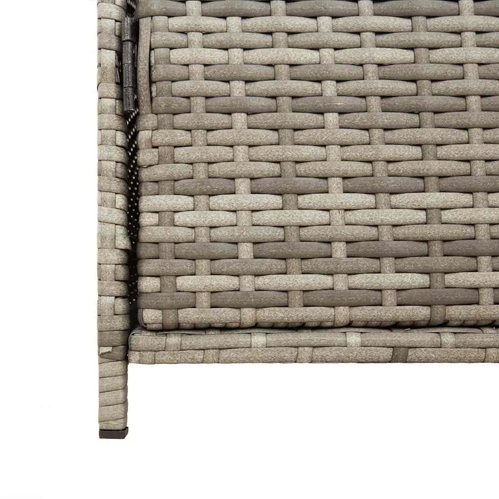 Grey Poly Rattan Garden Storage Cabinet