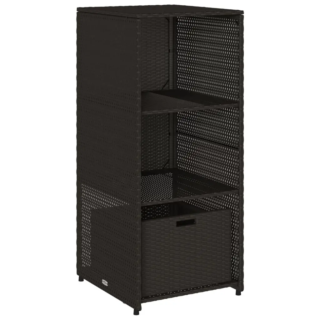 Black Outdoor Garden Storage Cabinet with Shelves