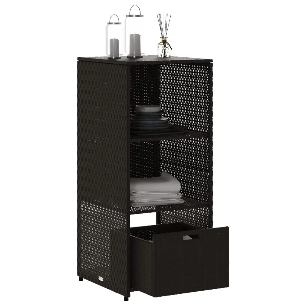 Black Outdoor Garden Storage Cabinet with Shelves