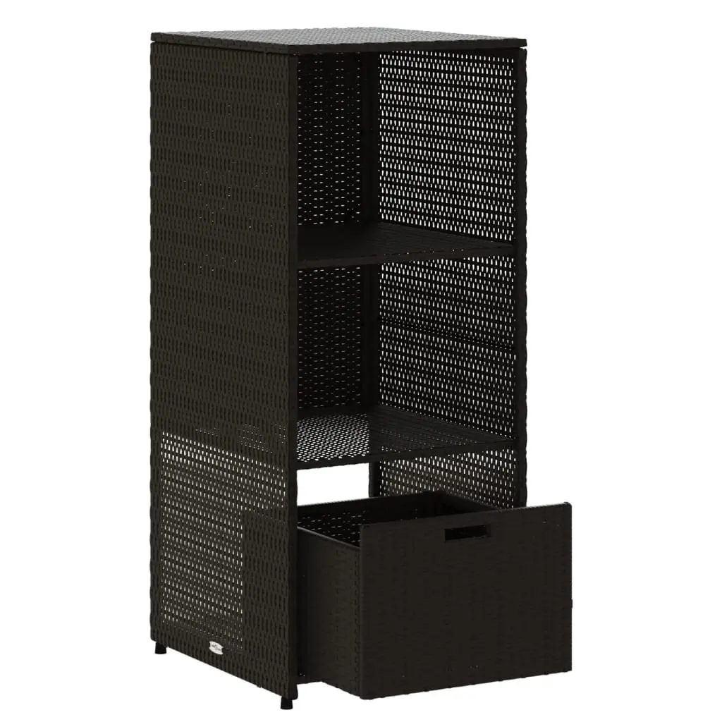 Black Outdoor Garden Storage Cabinet with Shelves