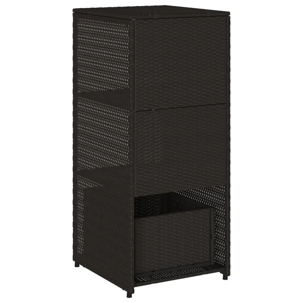 Black Outdoor Garden Storage Cabinet with Shelves