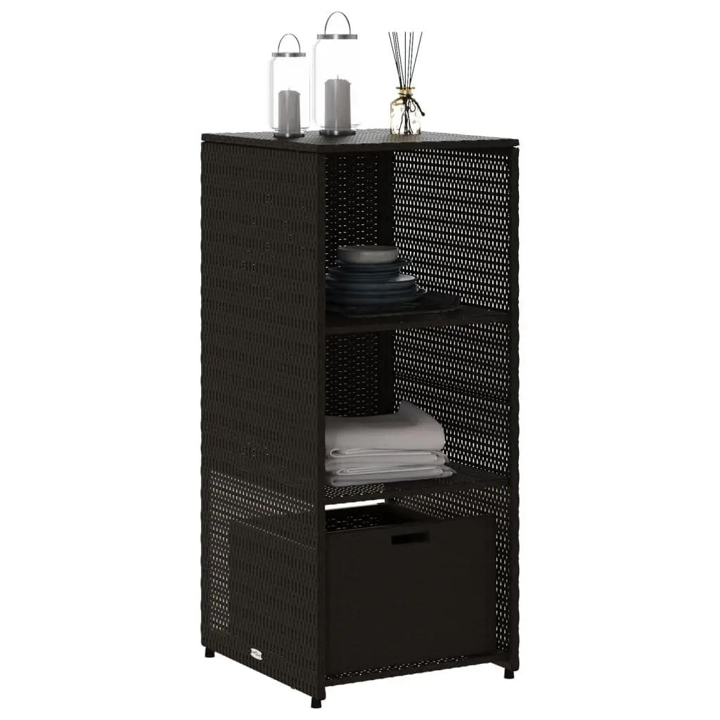 Black Outdoor Garden Storage Cabinet with Shelves