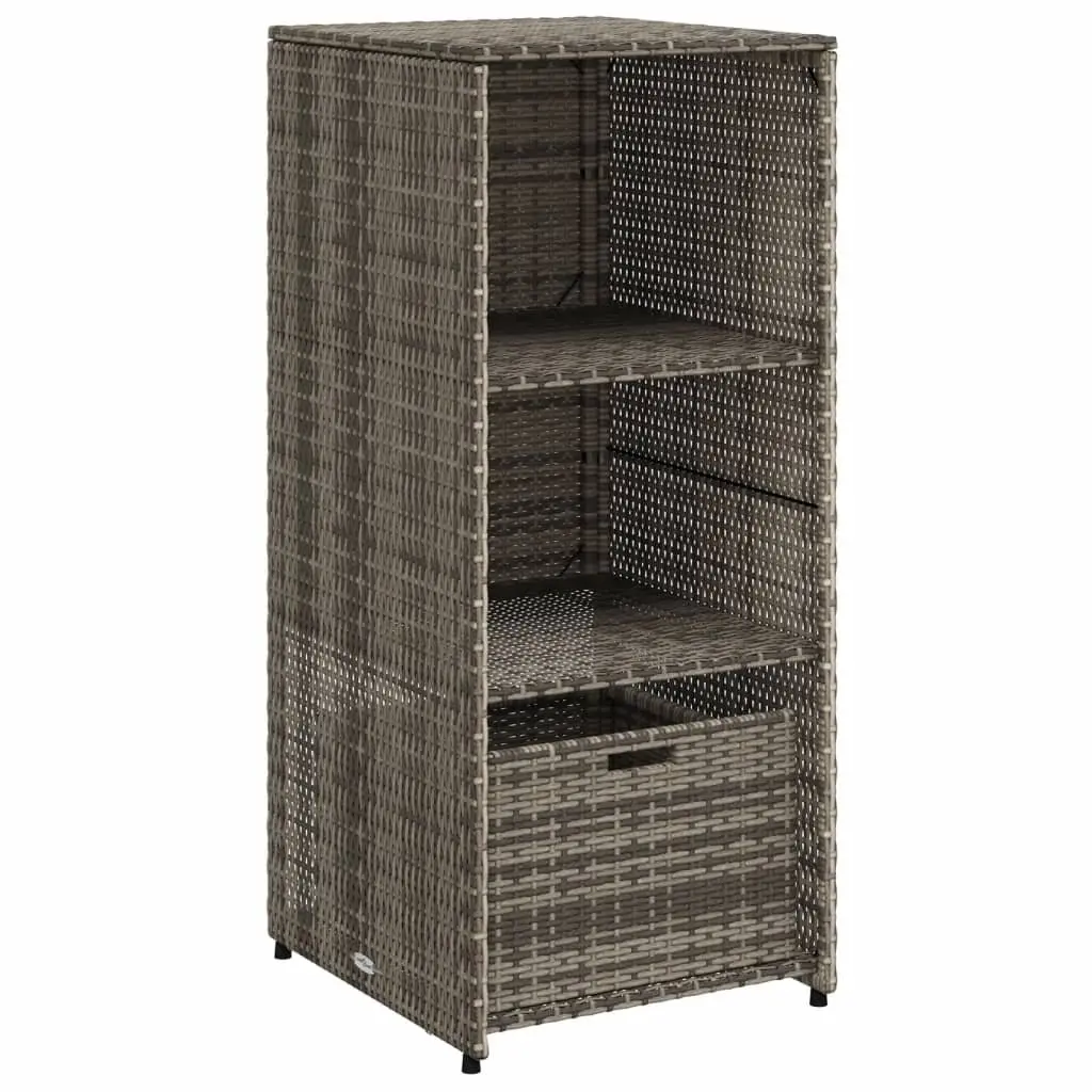 Grey Garden Storage Cabinet with 2 Shelves and Drawer