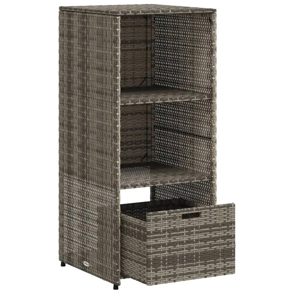 Grey Garden Storage Cabinet with 2 Shelves and Drawer
