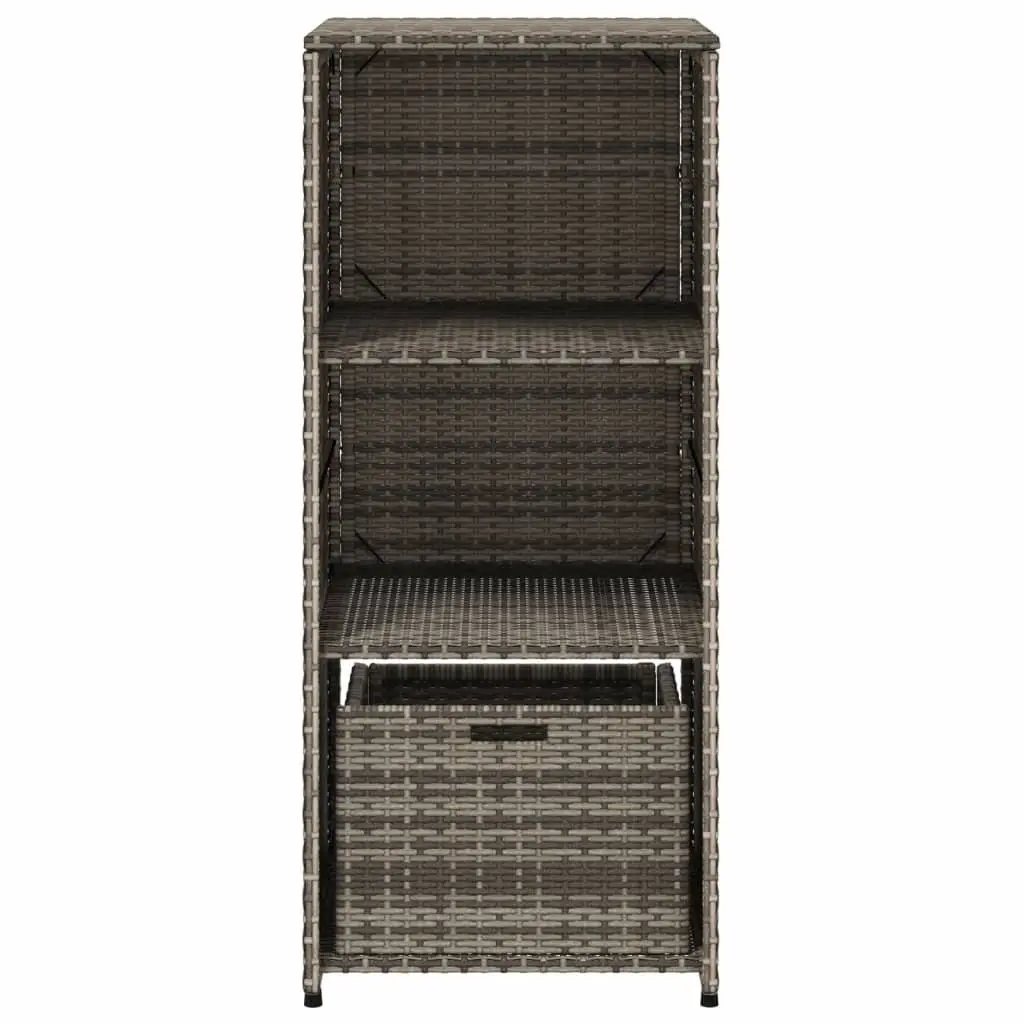 Grey Garden Storage Cabinet with 2 Shelves and Drawer