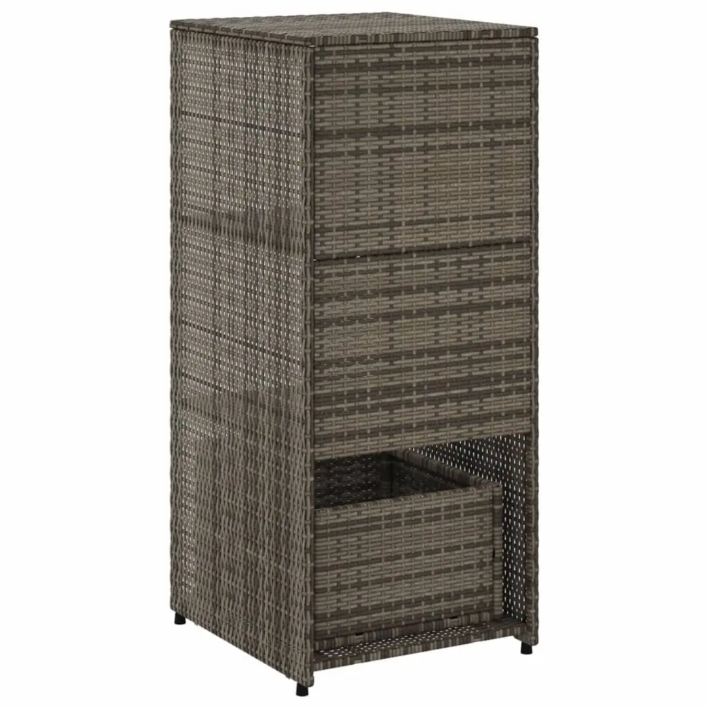 Grey Garden Storage Cabinet with 2 Shelves and Drawer