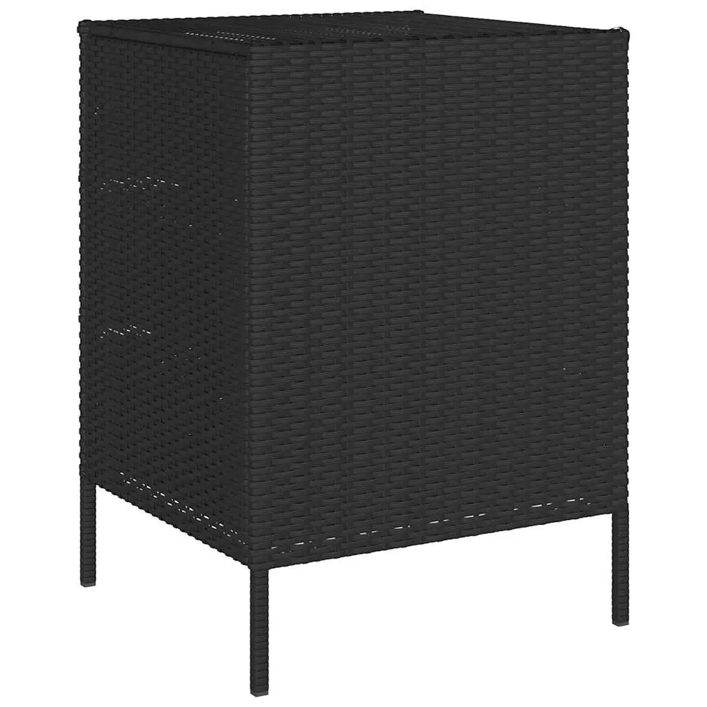 Outdoor Storage Cabinet with 3 Drawers Black