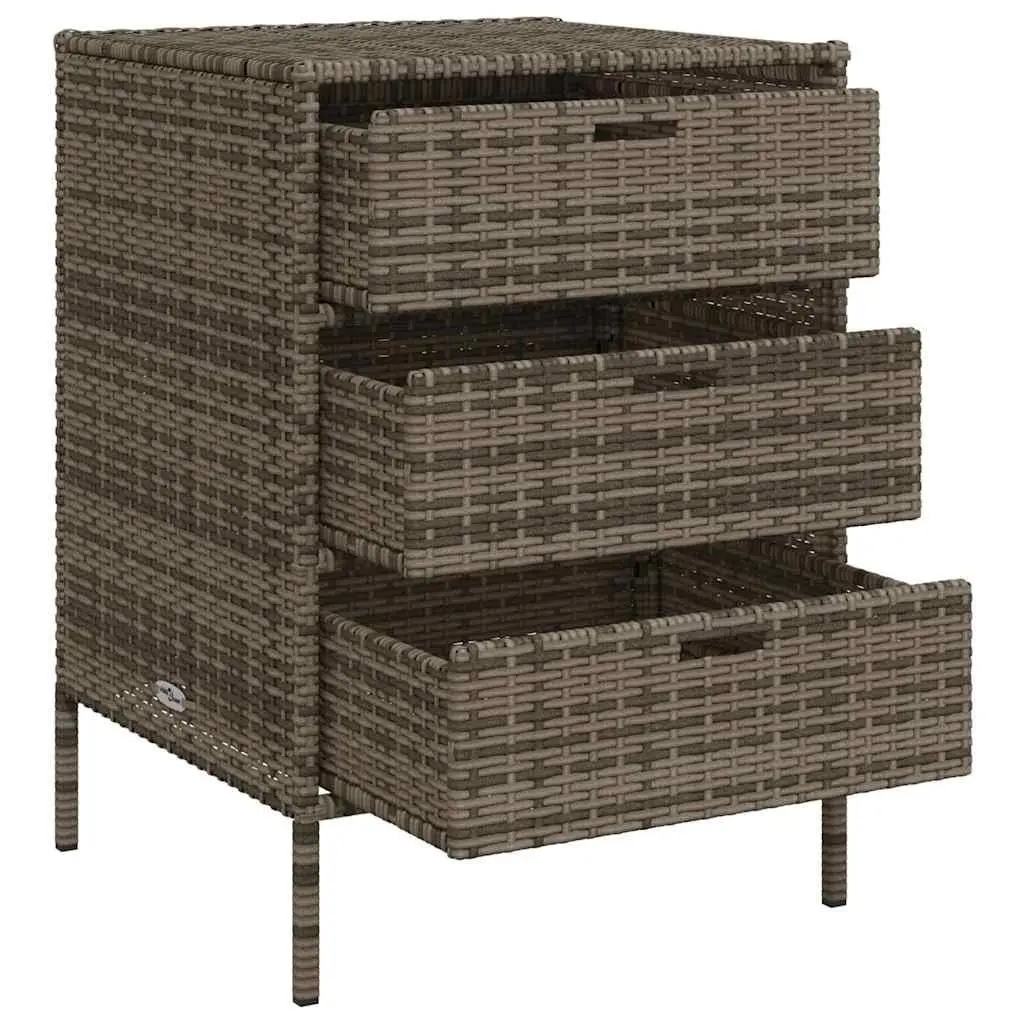 Garden Storage Cabinet with 3 Drawers in Grey