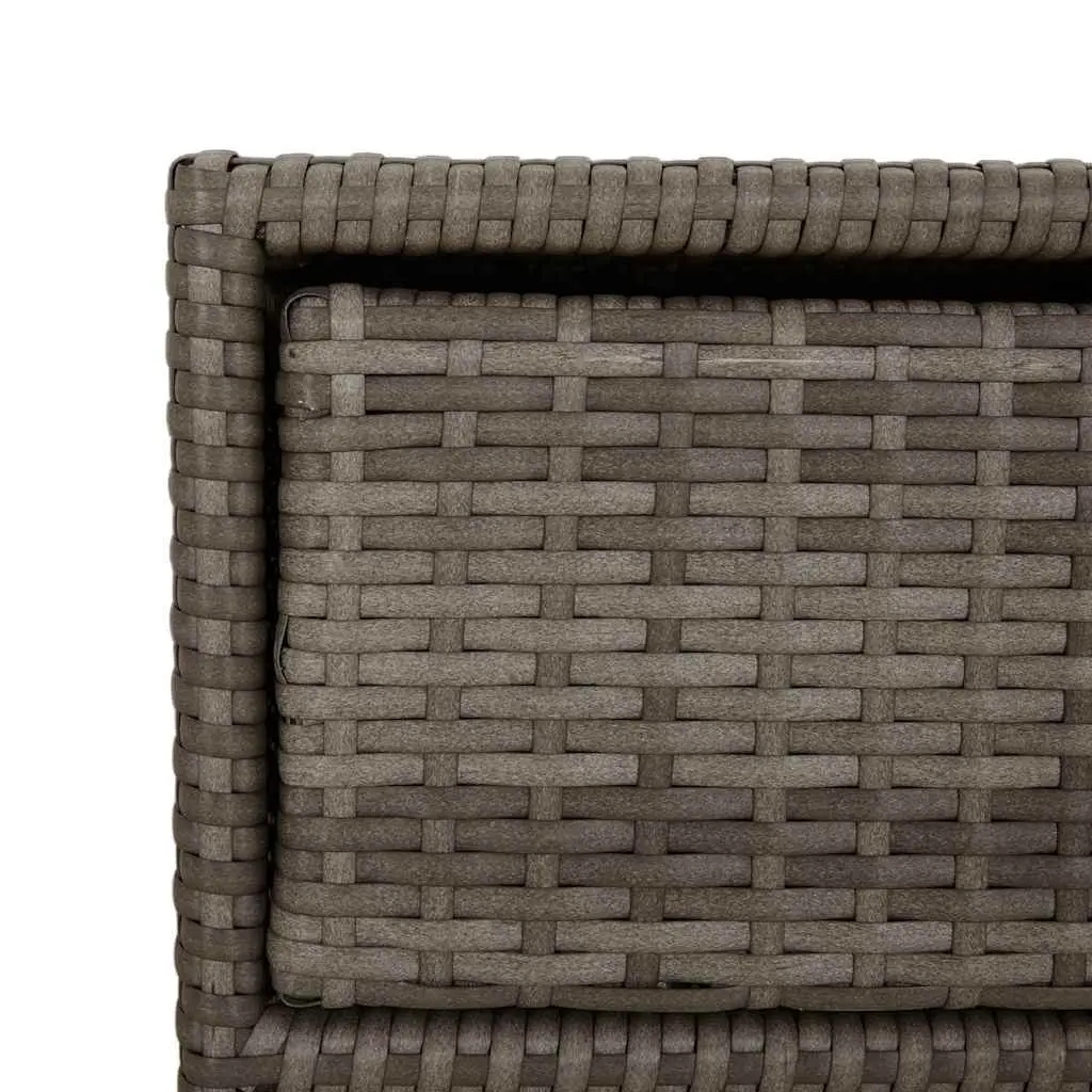 Garden Storage Cabinet Poly Rattan Grey 3 Drawers 55 x 59 x 69 cm