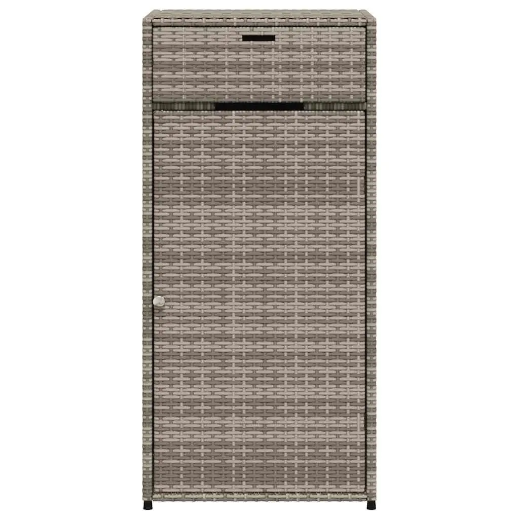 Grey PE Rattan Outdoor Storage Cabinet