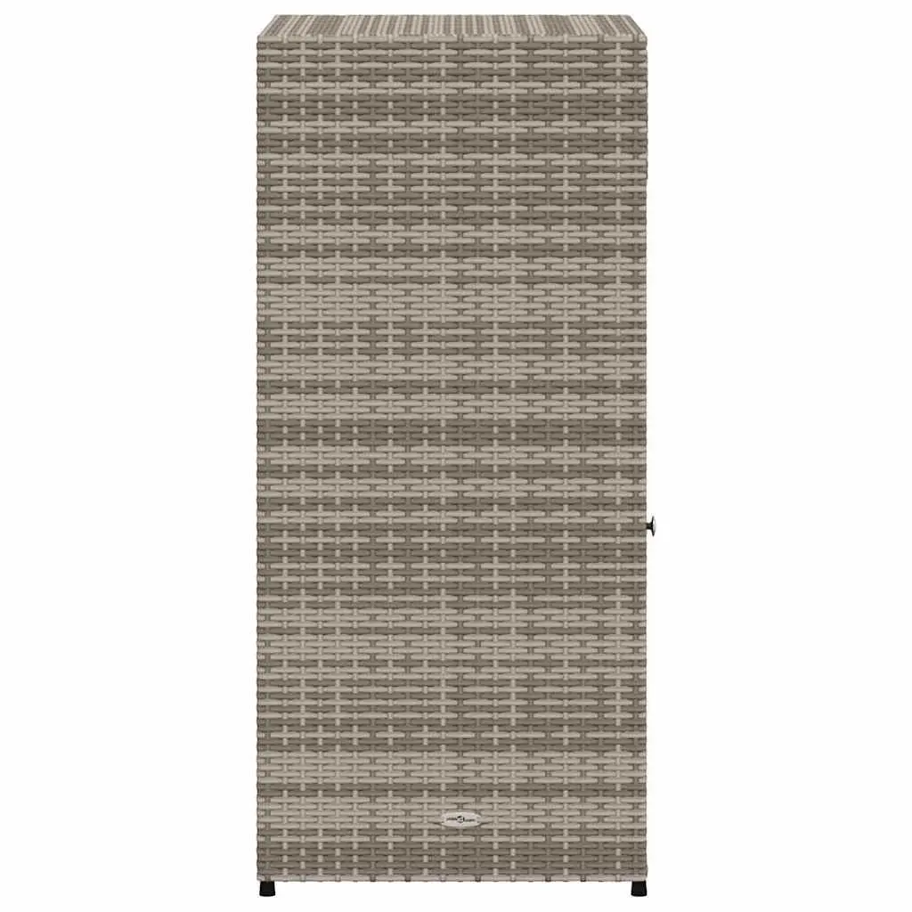 Grey PE Rattan Outdoor Storage Cabinet