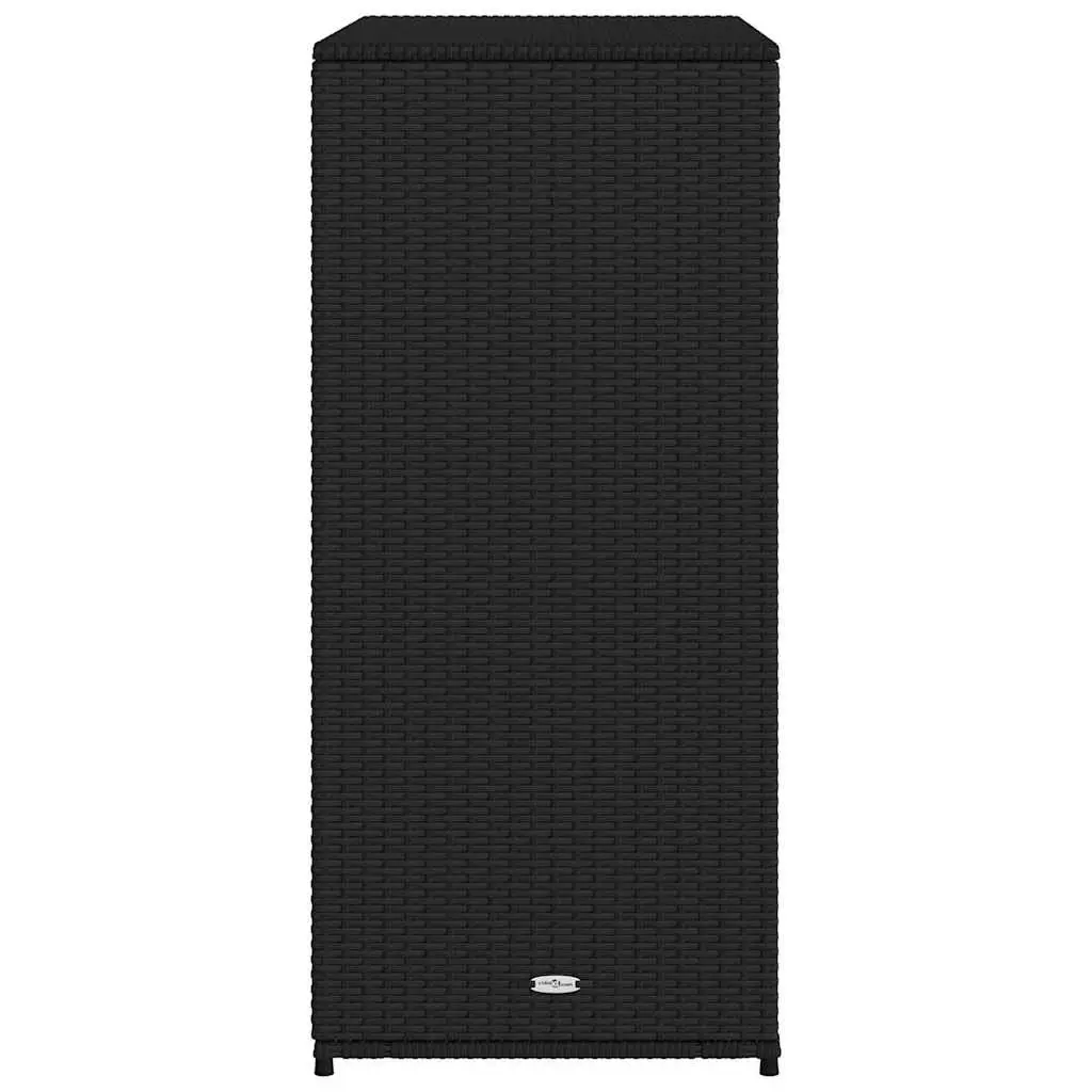 Outdoor Poly Rattan Storage Cabinet in Black