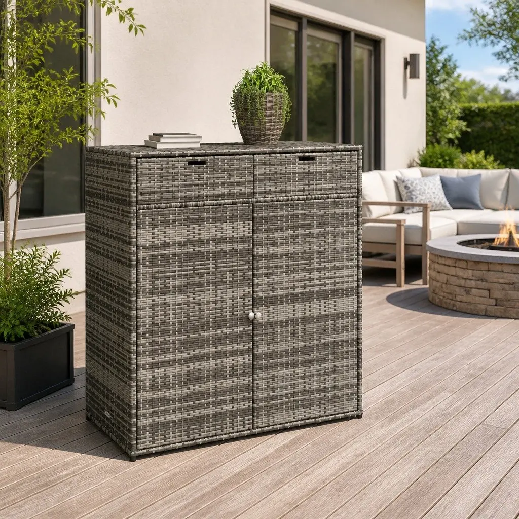Grey Outdoor Storage Cabinet 105x55x113cm