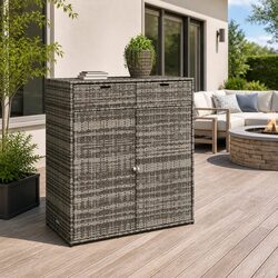 Stylish Grey Outdoor Storage Cabinet 105x55x113cm