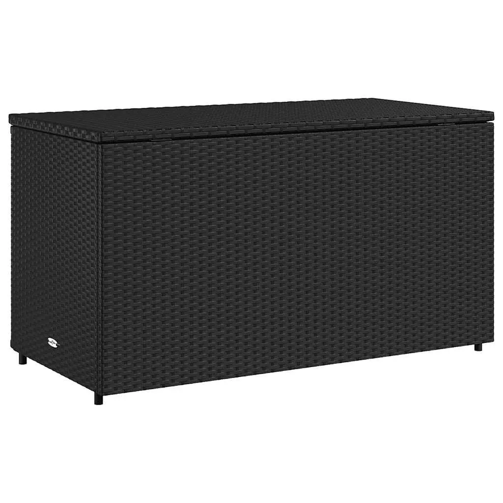 Black Outdoor Storage Cabinet with PE Rattan